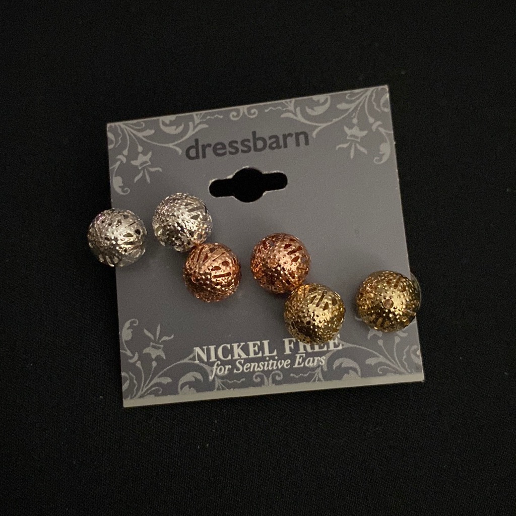 Dressbarn Set Of 3 Multi Color Post Earring.